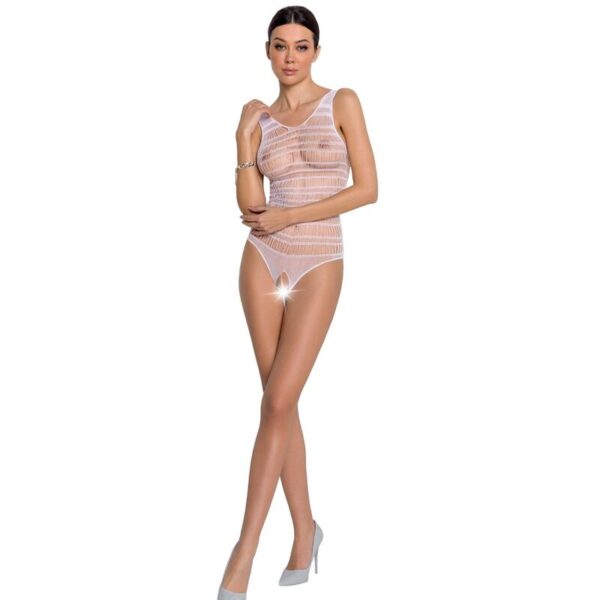 PASSION - FEMME BS086 BODYSTOCKING BLANC TAILLE UNIQUE