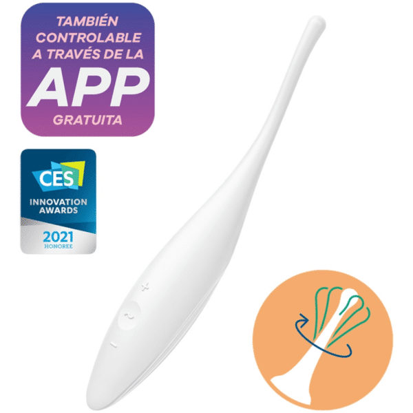 SATISFYER - VIBRATEUR  POINTE DE CLIT TWIRLING JOY BLANC