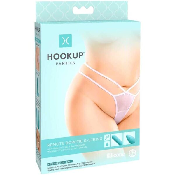 HOOK UP PANTIES - REMOTE BOW-TIE G-STRING SIZE XL/XXL