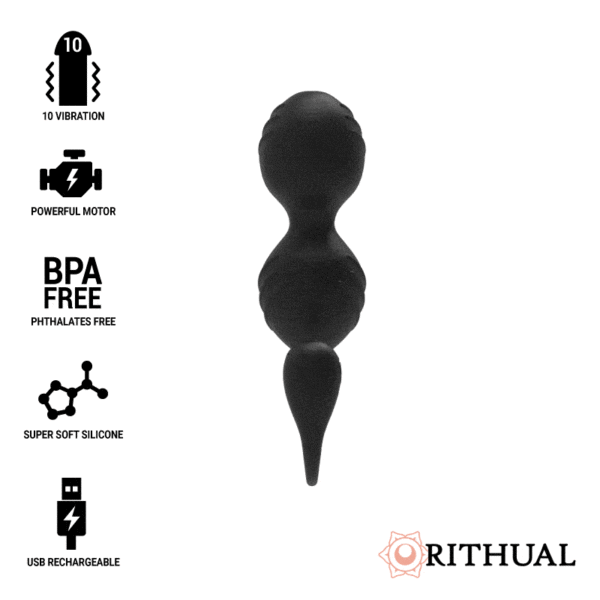 RITHUAL - BALLES DE KEGEL VIBRANTES RECHARGEABLES NISHA NOIRES