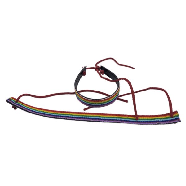 PRIDE - BRACELET EN CUIR NOIR DRAPEAU LGBT