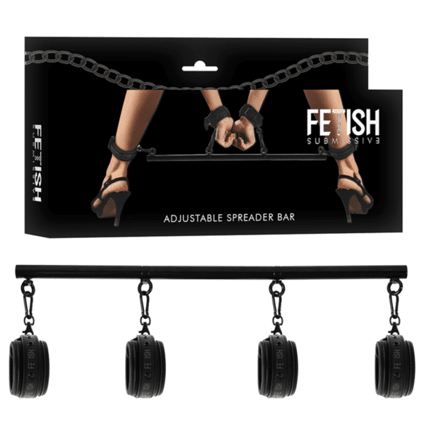 FETISH SUBMISSIVE BONDAGE - BARRE D'ÉPANDAGE RÉGLABLE 4 PIÈCES