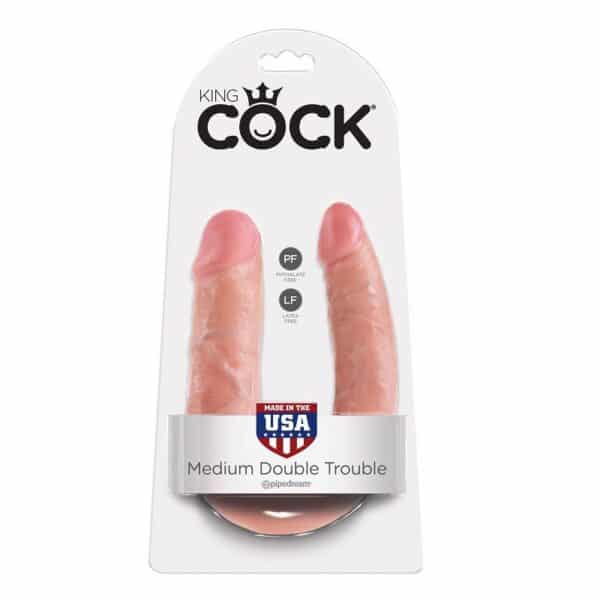 KING COCK - GODE DOUBLE PÉNÉTRATION 13.9 CM NATUREL