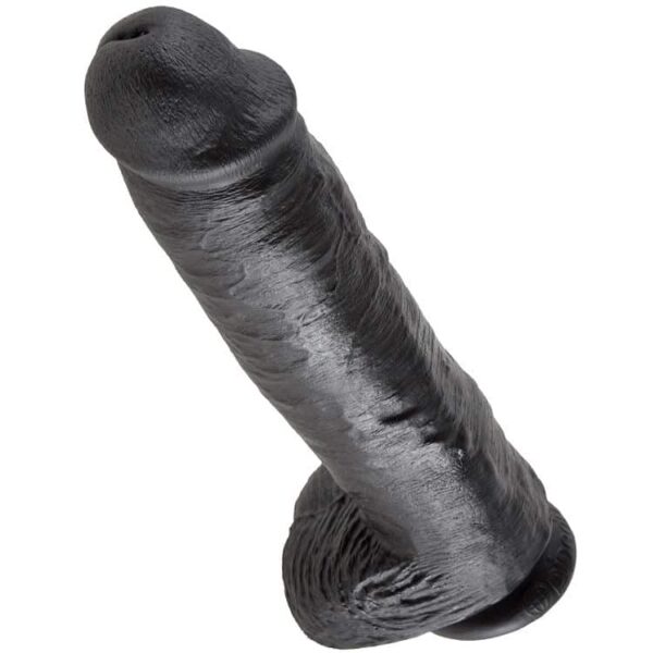 KING COCK - 11 GODE NOIR AVEC BOULES 28 CM