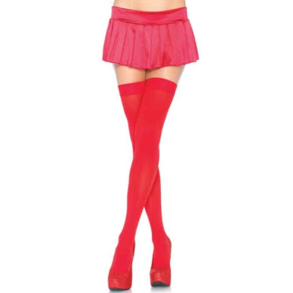 LEG AVENUE - CUISSES HAUTES EN NYLON ROUGE