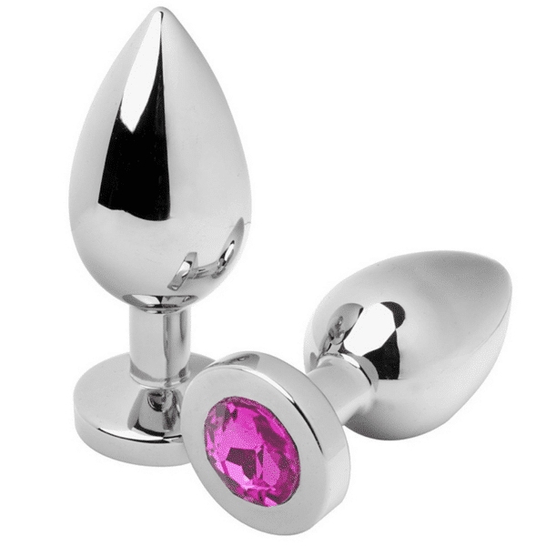 METAL HARD - PLUG ANAL DIAMANT ROSE MOYEN 7