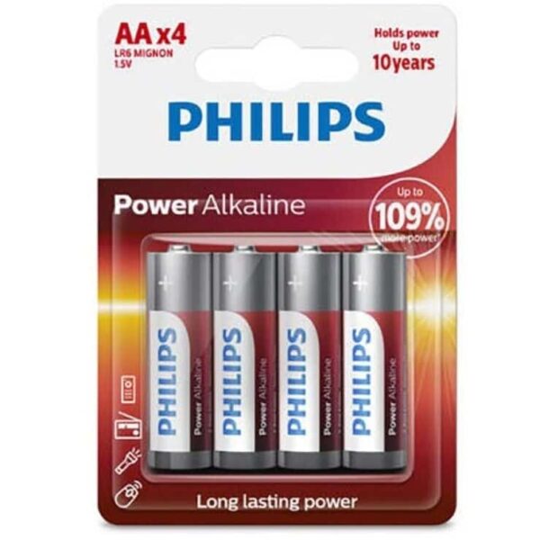 PHILIPS - PILE ALCALINE POWER AA LR6 PACK 4